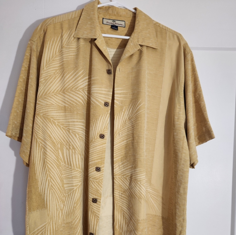 Beige Palm Leaf Button-Up Shirt